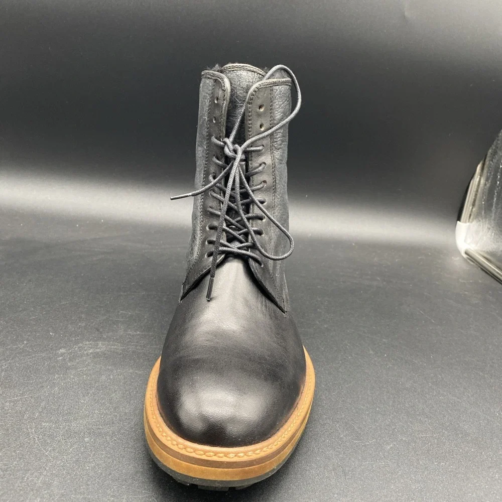 Aldo Scibelli‎ Men's Black Leather Lace-Up Boots US 9.5 New No Box